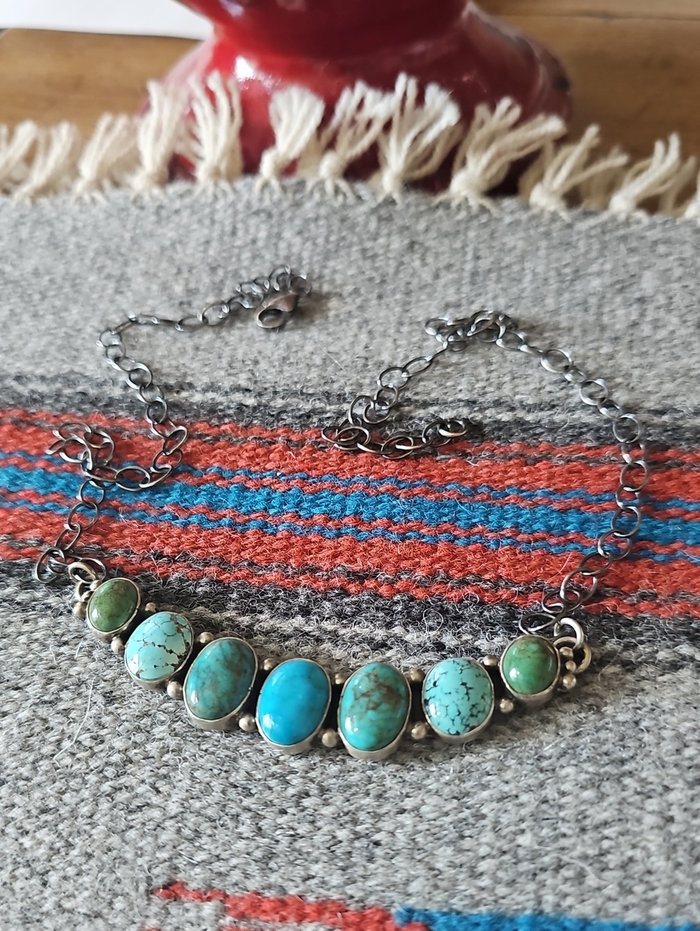 P Yazzie Mixed Stone Turquoise Necklace